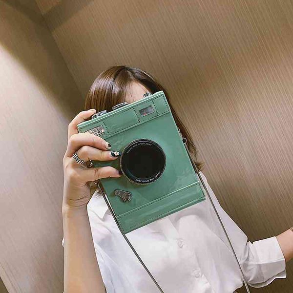 

personalized creative chain square camera modeling leisure mobile phone clip cute messenger small bag girl