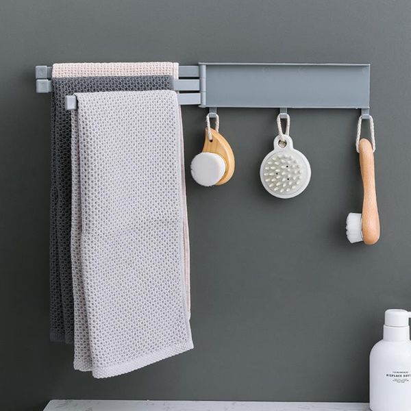 

towel storage rack punch-rotating storage holders strong adhesive wash cloth clip rotatable bathroom kitchen tool