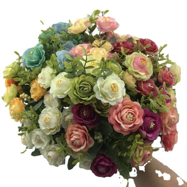 

decorative flowers & wreaths artificial rose diy party decoration vintage silk small wedding festival supplies home decor bouquet