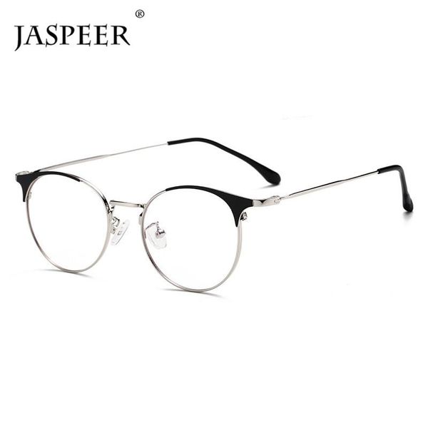 

fashion sunglasses frames jaspeer metal full wrap eyeglasses women anti blue optical men classical eyewear reading, Black