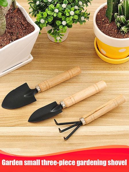 

professional hand tool sets 3 pcsof garden plant tools mini wooden handle shovel bonsai succulents kit for potted plants weeding fertilizing