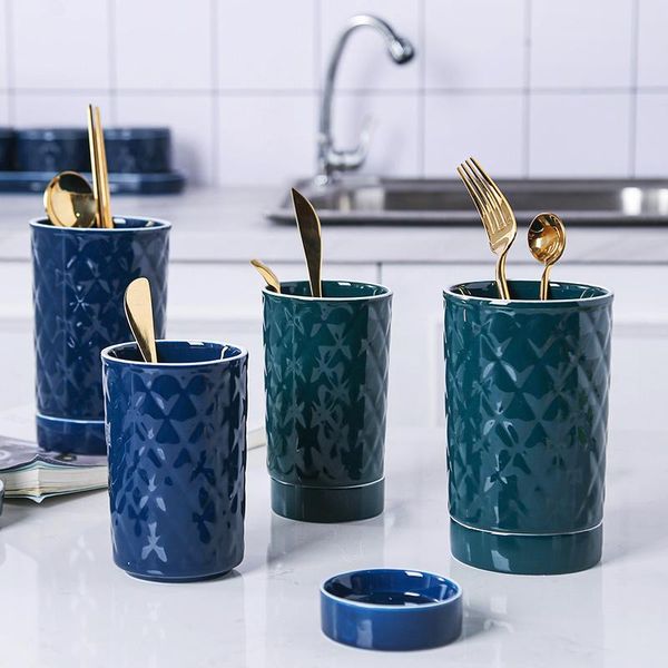 

storage bottles & jars nordic ceramic drain chopsticks tube spoon knife and fork rack modern minimalist home kitchentableware container