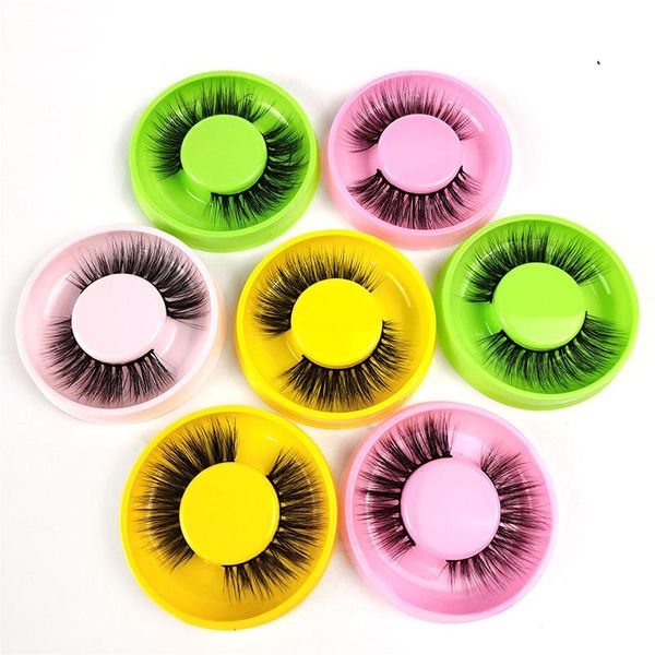 

false eyelashes wholesale 10 pairs colored tray natural long thick fluffy colorful extension supplie