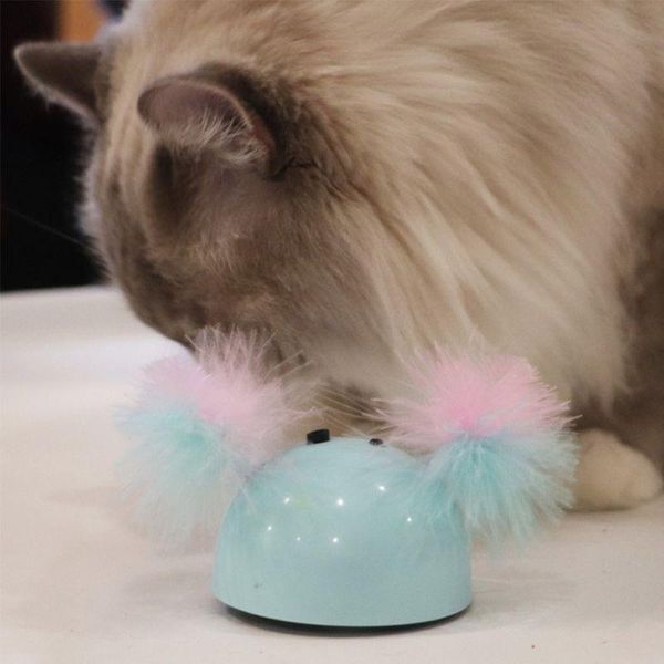 

cat toys funny auto-sensing toy electric self-healing rotating feather for kitten pet interactive chasing supplies