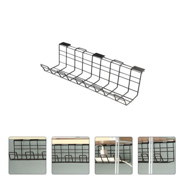 

hooks & rails 1pc under desk cable management rack compact organizer storage