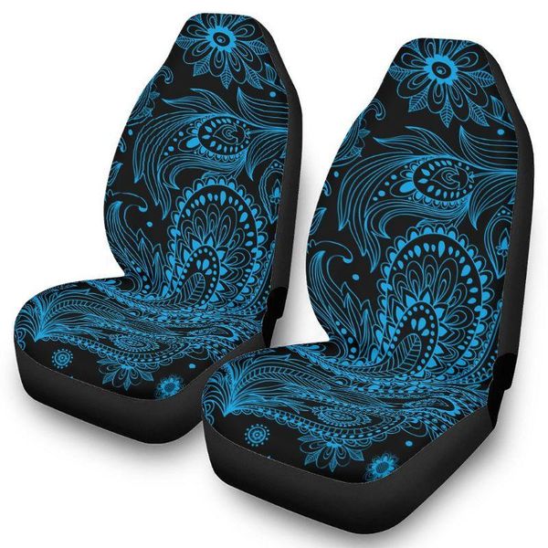 

car seat covers mandala flower paisley funny auto 2pc set universal fit white onesize"] u2ja