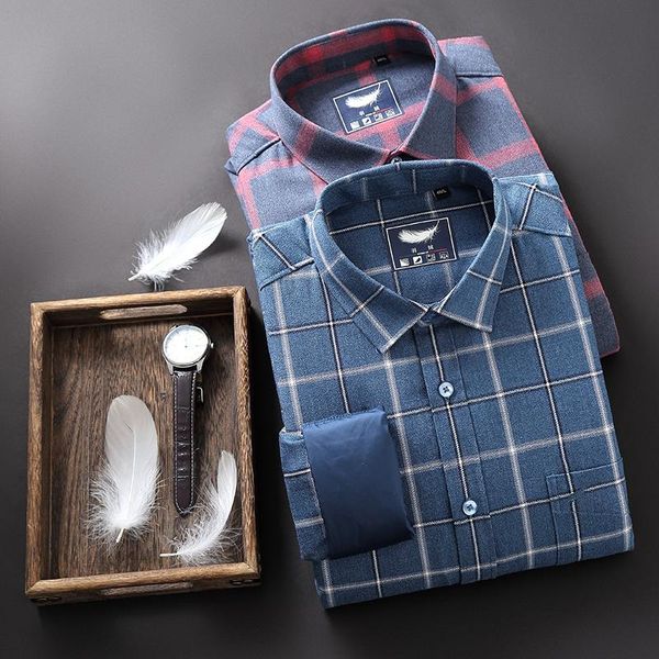 

new winter white duck down shirt with lapel collar warm shirt men casual plaid long-sleeved thick down, White;black