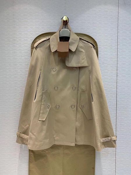 Giacche da donna Pista di Marca Cotone Gabardine Mantello Cappotto Donne Temperamento Casual Doppio Petto Fodera Scozzese Fibbia In Metallo Mantello Cappotti 2021