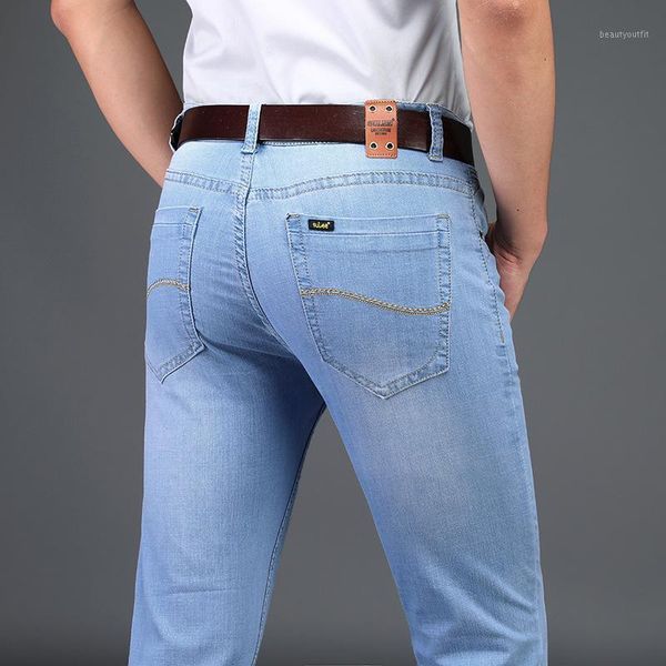 

men's loose jeans good quality embroidery denim pants distressed trousers, Blue