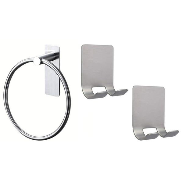 

towel racks 2 pcs razor holder shaver hook hanger storage with ring/hand holder-self adhesive round rack