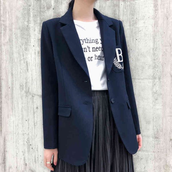 

women's suits & blazers female blazer fall women's clothes korean-style embroidered suit jacket loose-fitting casual zzll, White;black