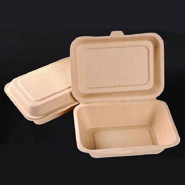 

50pcs 600ml disposable containers paper takeout box eco-friendly lunch doggy boxes