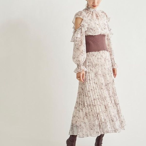 

casual dresses sweet off-shoulder flying sleeve elegant dress high waist screw-thread knit patchwork slim robe japanese print pleated vestid, Black;gray