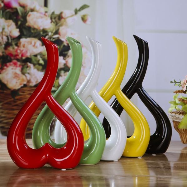 

vases europe style fashion home decor modern floral organ master ceramic heart shaped vase ornaments wedding party decoration