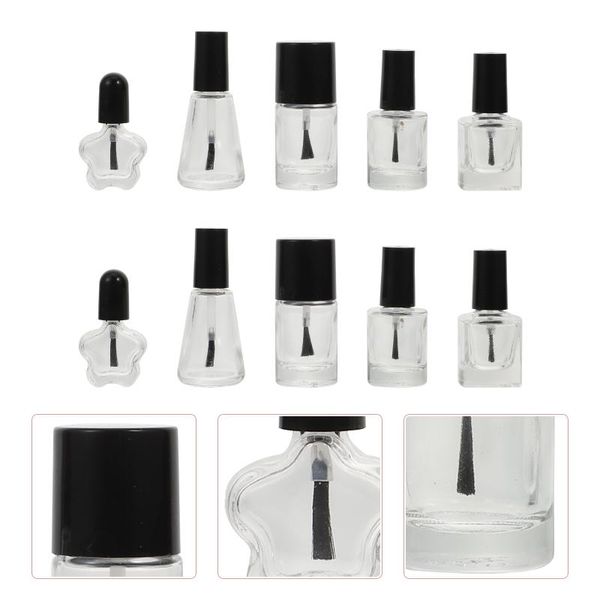 

storage bottles & jars 10pcs nail polish empty containers sub (black)
