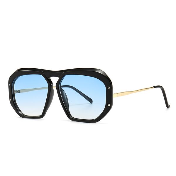 

women oversized sunglasses black square men sun glasses female summer style shades uv400 tricolor frame, White;black