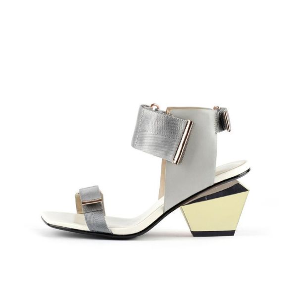 

dress shoes 5.5cm high strange style heels square toe pure color elegant concise black gray fashion cozy women sandals hl334 muyisexi