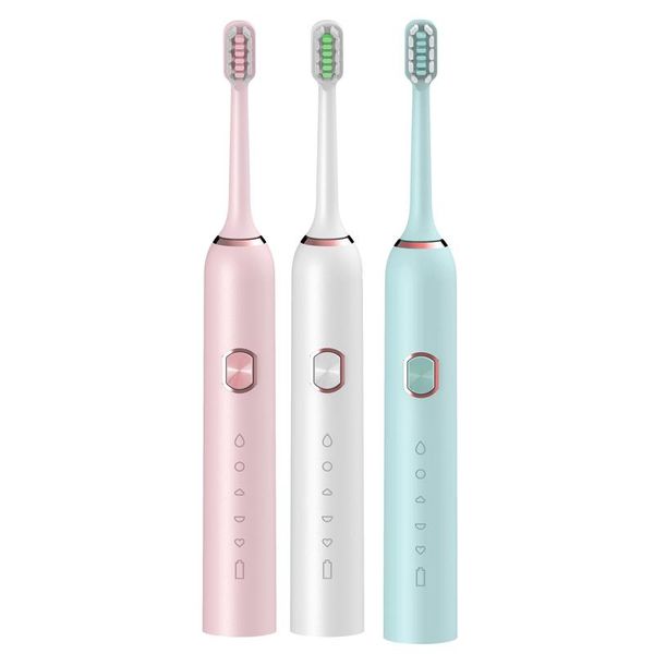 

vibration electric toothbrush waterproof usb charging smart timer 5-mode vibration brush replacement head