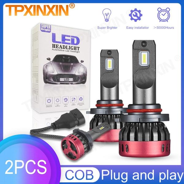 

car headlights bulbs led h7 h4 h11 9006 9005 90w 9000lm decoder automobile lamp headlamp front fog lights 6000k 12v auto 2pcs