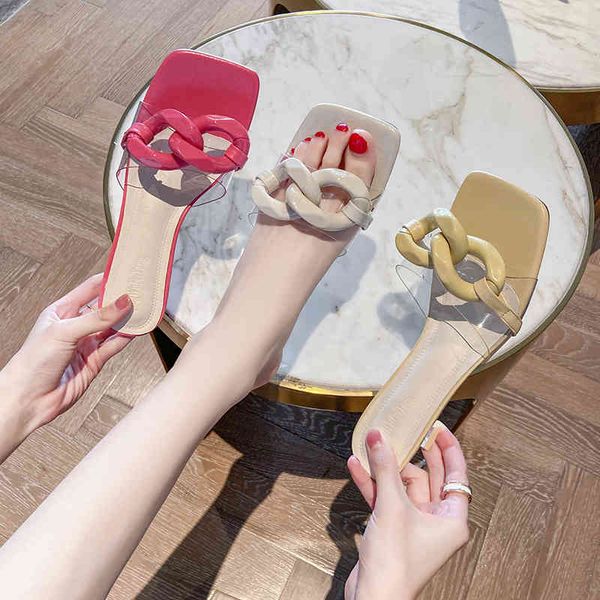 

slippers fashion women's sandals transparent summer for women heels party designer shoes woman heel indoor x6pc, Black