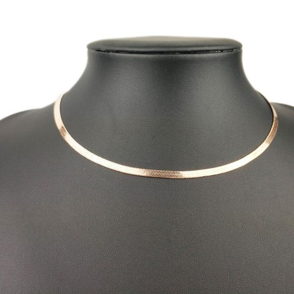 

gold blade chain choker necklace women flat snake chain gift jewelry, Golden;silver