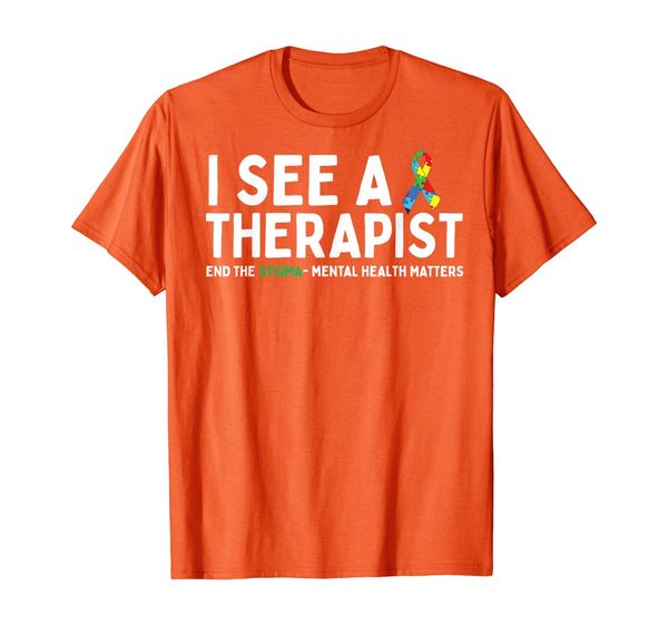 

i see a therapist mental health awareness graphic design t-shirt, White;black