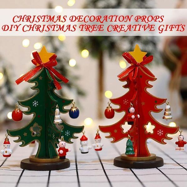 

christmas decorations 2021 ornaments wooden tree table party decoration for home1