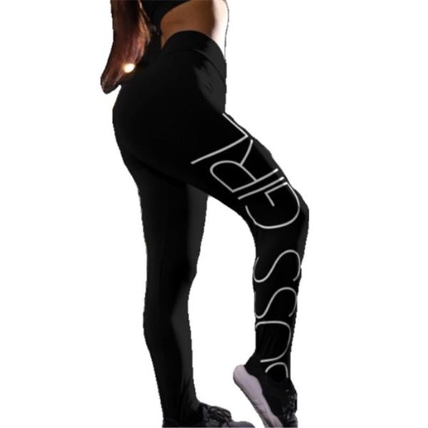 

women's leggings 2021 summer lady number and letter printing fashion sports long pants bag high waist thin buttocks peach-shaped fitnes, Black