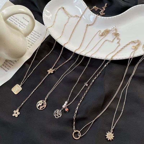 

chains 2021 summer clavicle chain korea net red alloy flower trend fashion simple temperament decorative necklace female, Silver