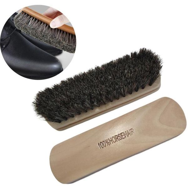 

natural bristle horse hair brush wooden handle oil polishing dust tool home leather shoes shine buffing cleaning gadget 17*5*4cm