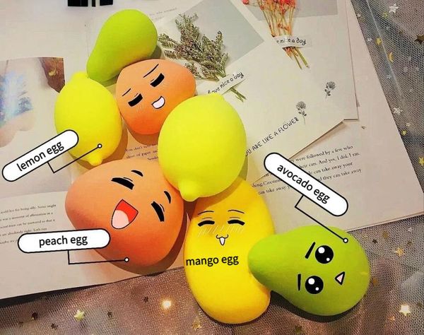 

sponges, applicators & cotton fruit makeup egg honey peach lemon avocado mango dry and wet no powder sponge cosmetic cute lovely