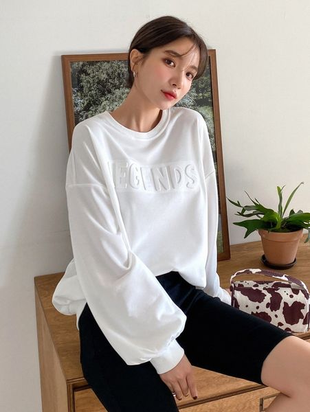 

dazy letter graphic drop shoulder sweatshirt h7en#, White;black