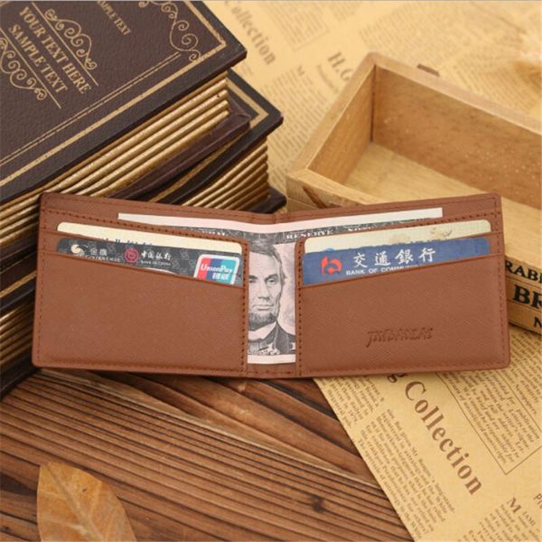 

2021 men thin minimalist short wallet fashion clutch coin purse blue and coffee colour money bag, Red;black