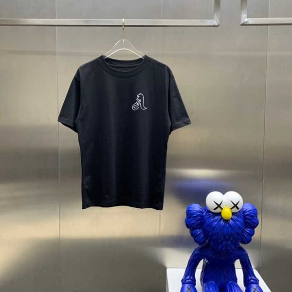 

fashion outlet 21ss chrome fengchao pa hand painted graffiti letters bear print round neck short sleeve t-shirt top, White;black
