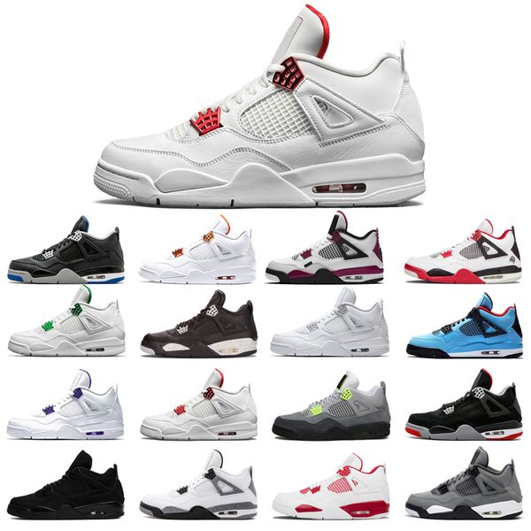 

man's basketball shoes 4s high cut black cat university red neon bred alternate motorsport orange metallic white cement cool grey pine