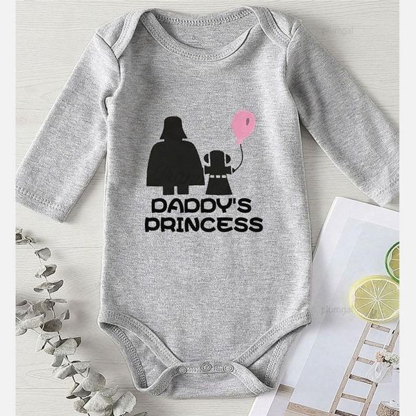 

children jumpsuits printing daddy's princess cotton clothing for babies winter newborn girl outfit baby clothes kids' things, Blue