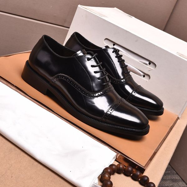 

men formal business shoes men's crocodile dress shoes male genuine leather wedding party flats brand casual loafers size 38-44, Black