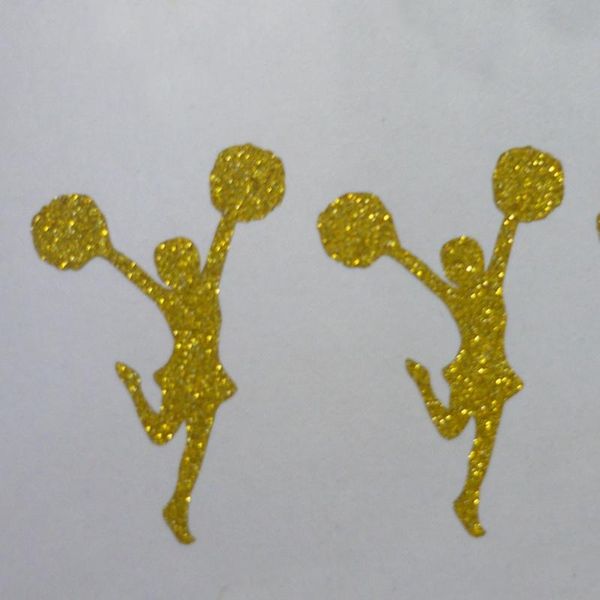 

cheerleader gold glitter sparkle sticker label envelope seals