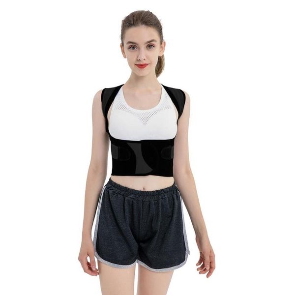 

back support posture corrector belt adjustable clavicle spine shoulder lumbar men women correction drop, Black;blue