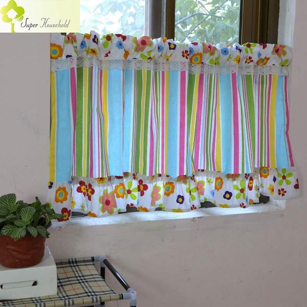 

striped valance curtains multicolor canopy window fringe curtain kitchen door short curtains for kids bedroom roman blinds