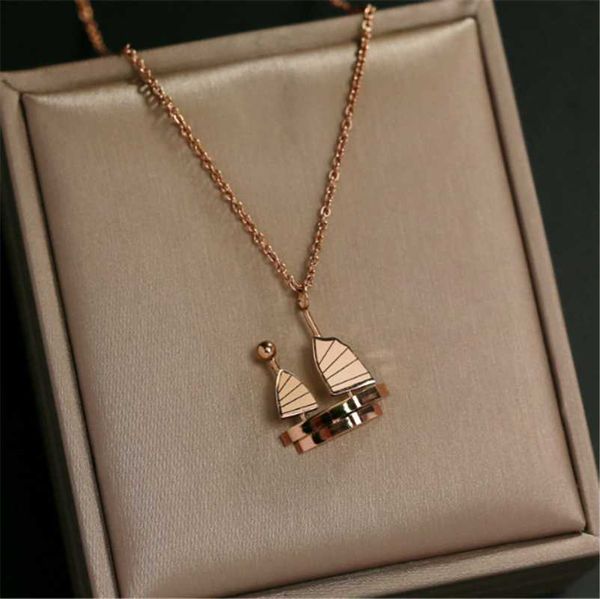

pendant necklaces 316l stainless steel simple boat women's clavicle chain unfading titanium necklace no fade, Silver