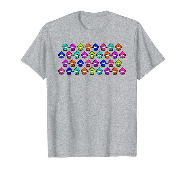 

nintendo splatoon rainbow inklings squid row graphic t-shirt, White;black