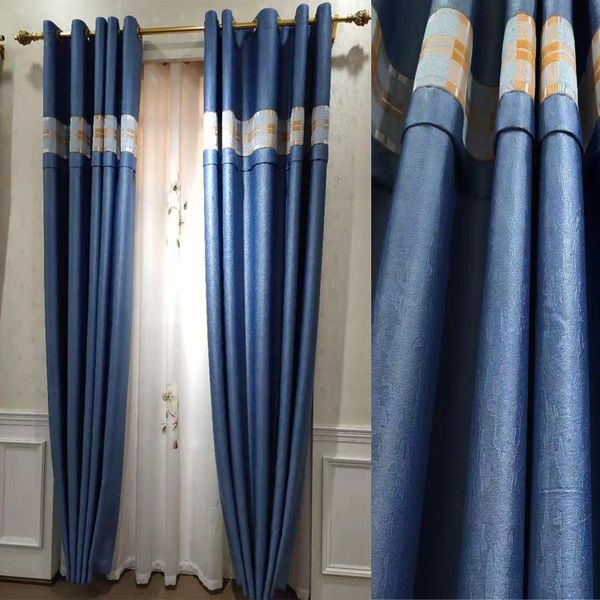 

splicing simple modern full blackout drapes/curtains insulation curtain for bedroom living room window shade cloth curtains