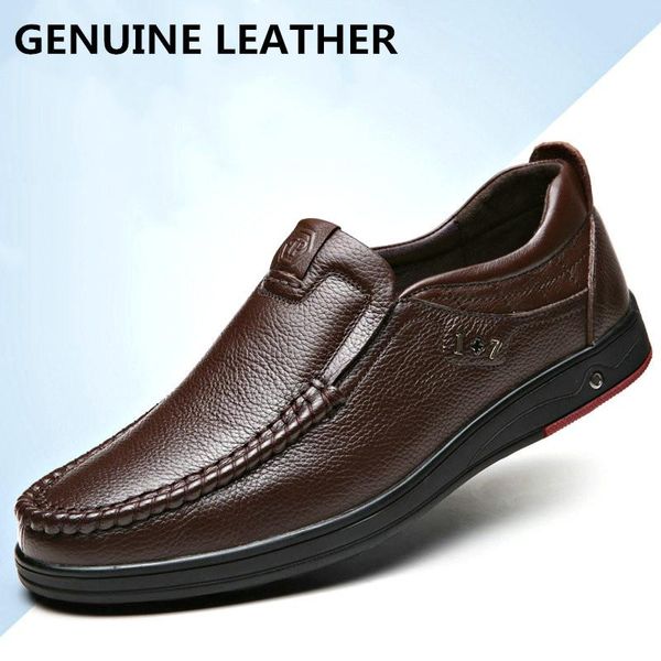 

dress shoes genuine leather men's business formal fashion breathable british foot casual, Black