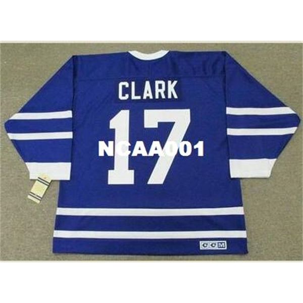 

001s #17 wendel clark toronto maple leafs 1991 ccm vintage retro home hockey jersey or custom any name or number retro jersey, Black