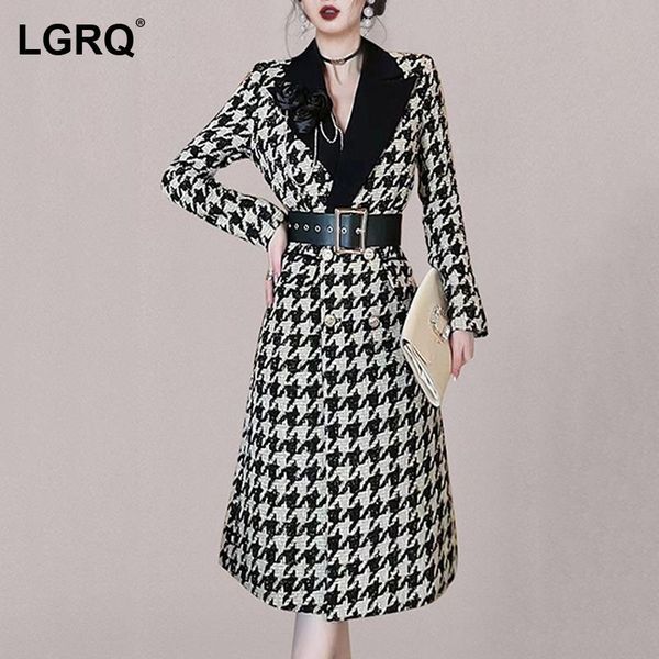 

women's wool & blends [lgrq] elegant streetwear warm cashmere woolen coat parkas long sleeve fashion tide autumn winter 2021 19d5413, Black