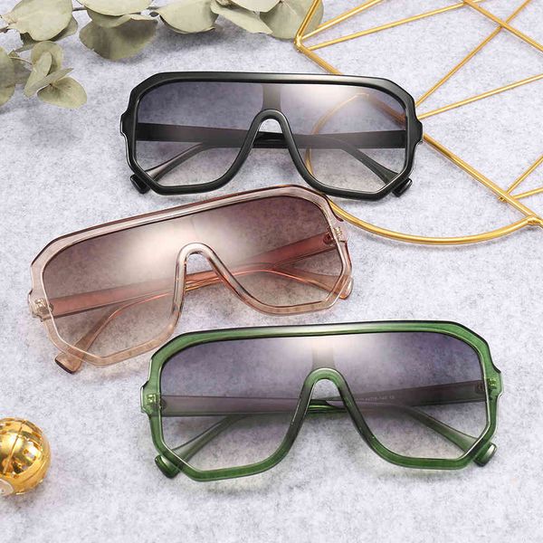 

20070 square large frame sunglasses women's new conjoined lenses sunglasses fashion street fashion sunglasses, White;black