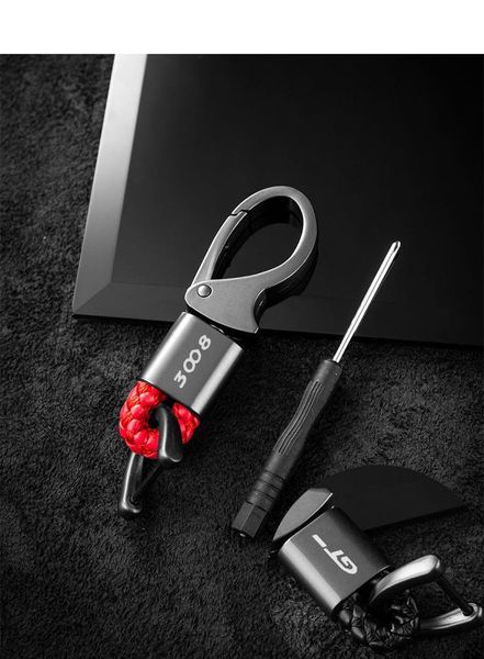 

keychains for peugeot 3008 gt line key with logo keyring metal car emblem styling leather / ring keychain, Silver