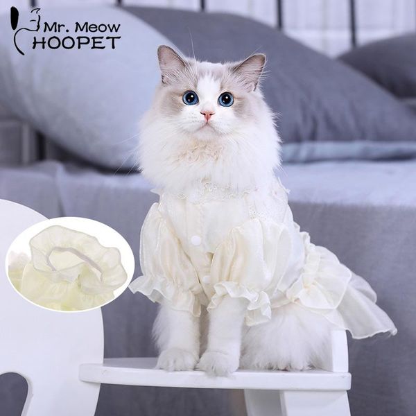 

cat costumes hoopet clothing for cats pet yellow princess dress breathable cool gauze clothes summer skirts puppy accessories