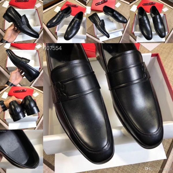 

bs 21ss new leather men's casual shoes flats formal luxury dress shoes non slip on white mens loafers breathable male footwear 22, Black